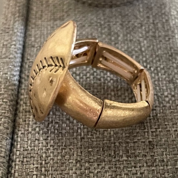 🎉⚾️ Gold Baseball Stretch Ring Game Days - Picture 2 of 3